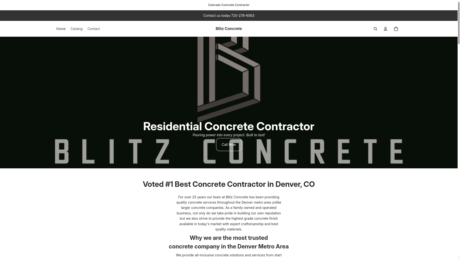 website screenshot of https://blitzconcretedenver.com/