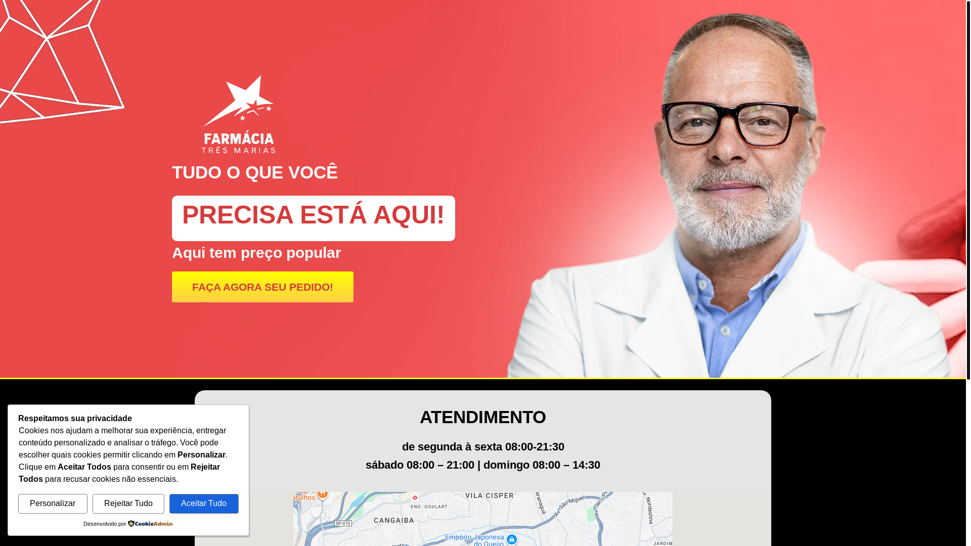 website screenshot of https://lpfarmaciatresmarias.com/