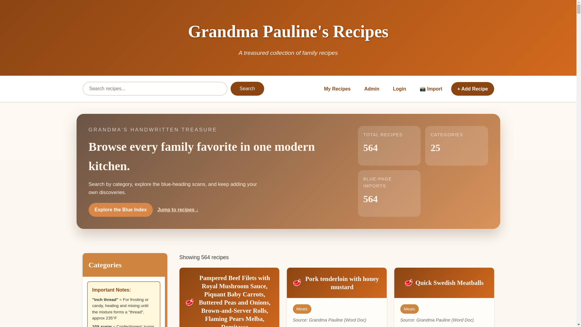 website screenshot of https://grandma-j-recipes.pages.dev/
