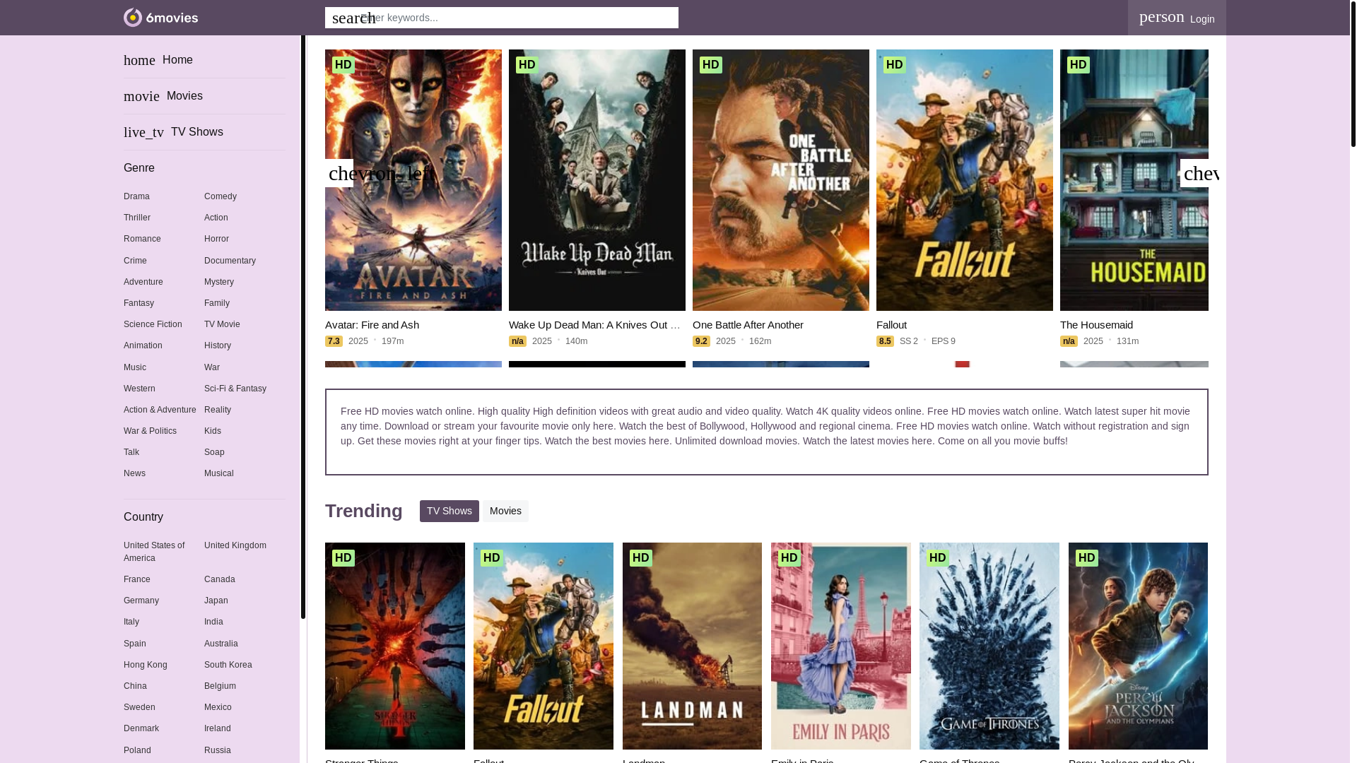 website screenshot of https://6movies.art/