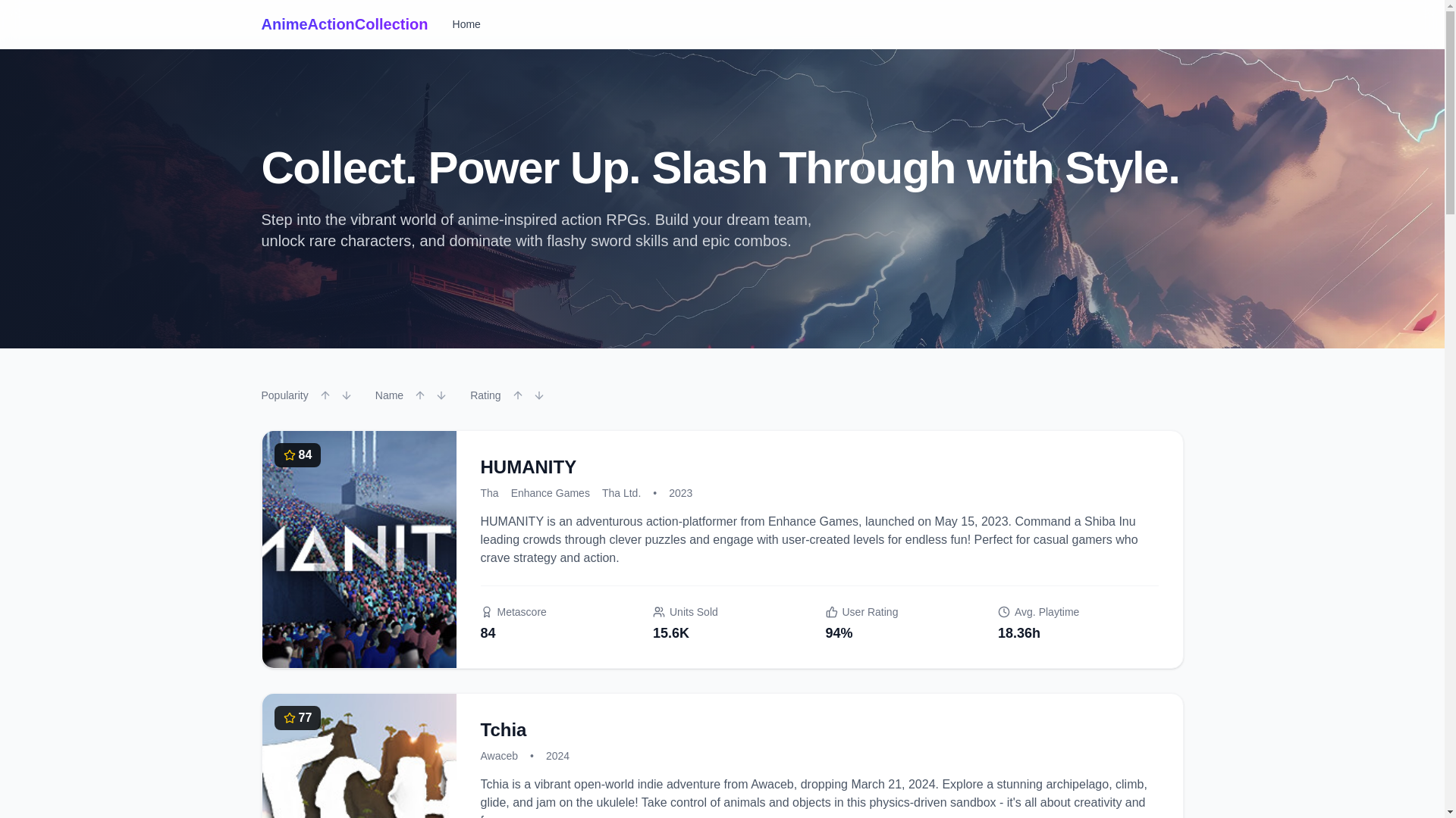 website screenshot of https://anime-action-collection.pages.dev/