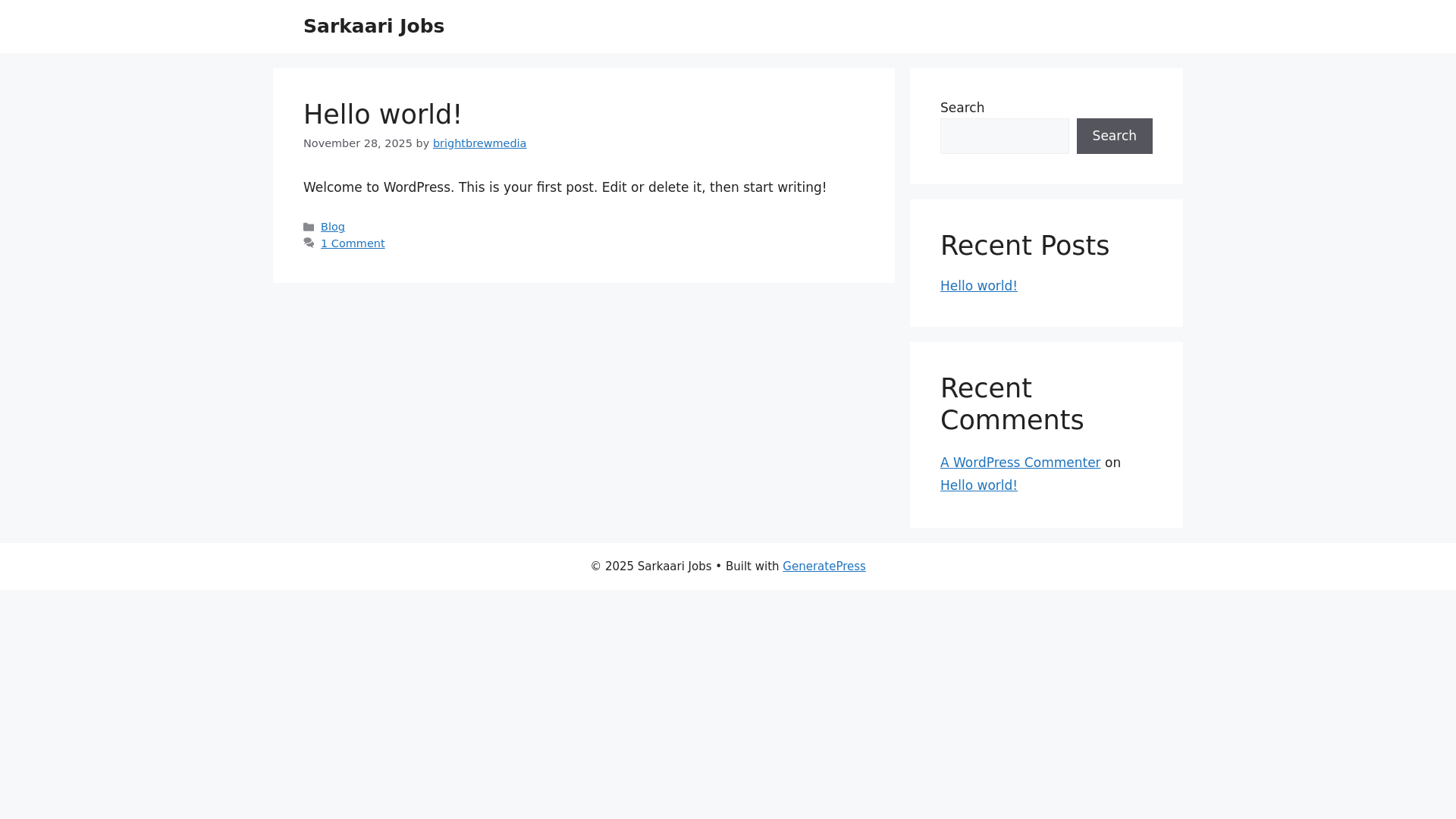 website screenshot of https://sarkaari-jobs.com/