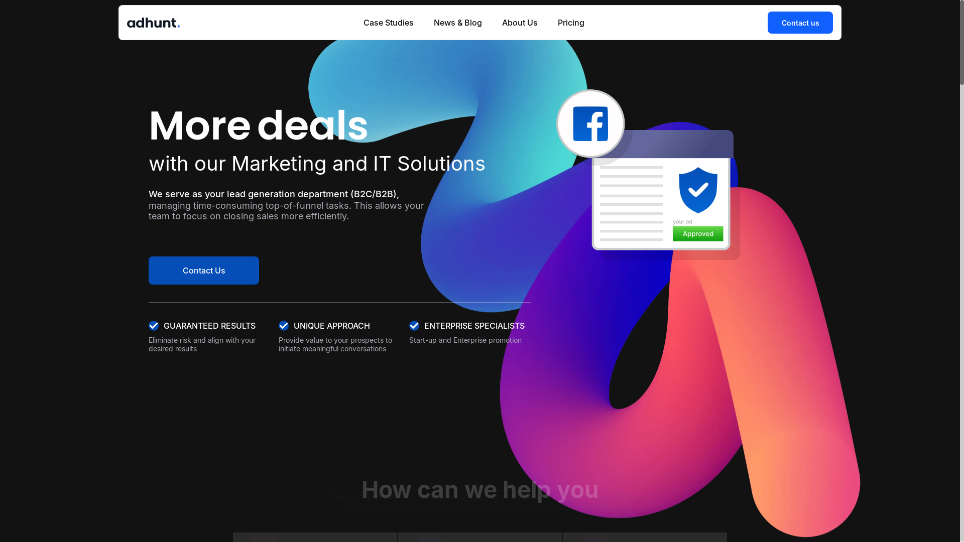 website screenshot of https://adhunt.pages.dev/