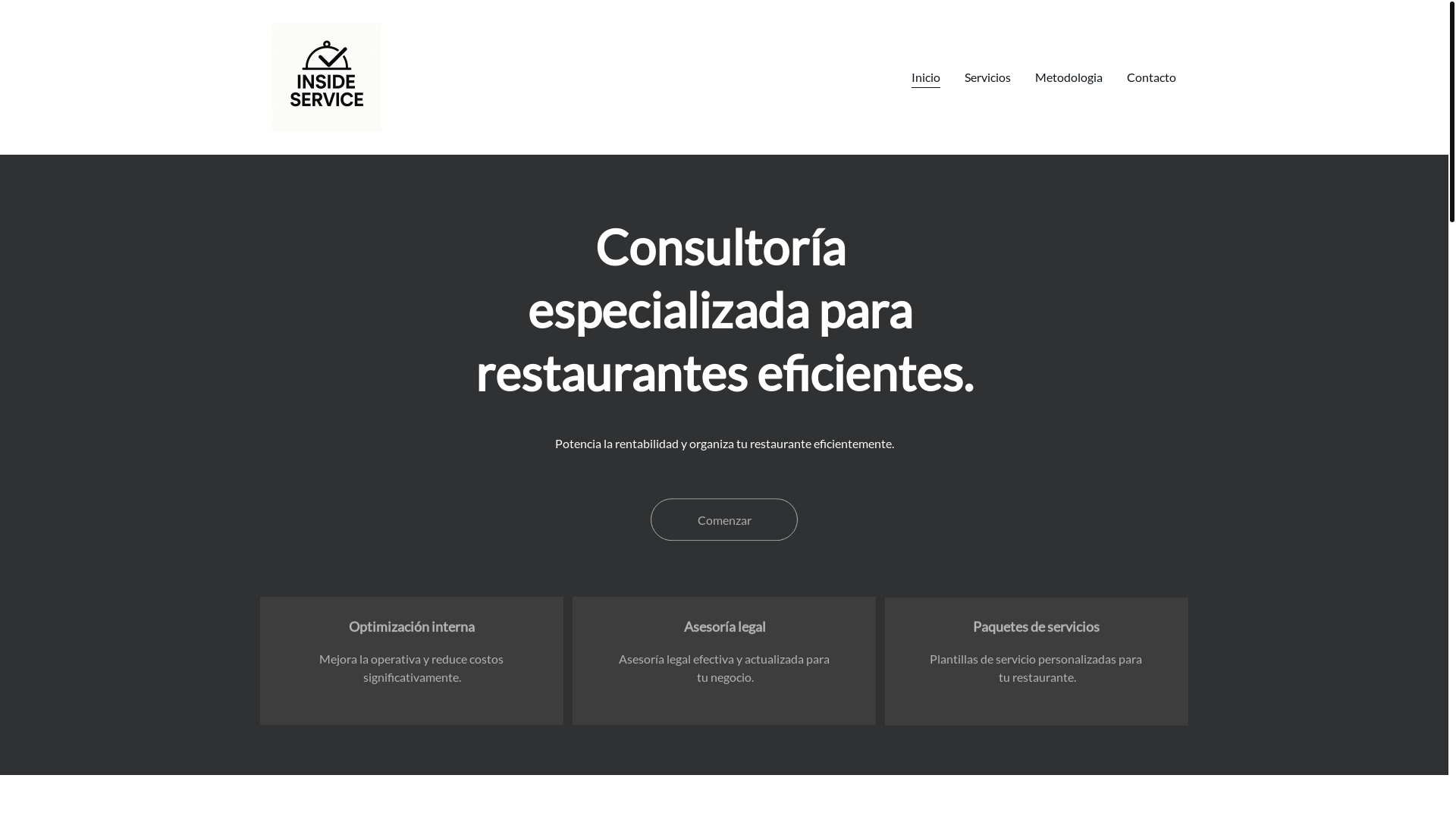 website screenshot of https://insideservices.es/