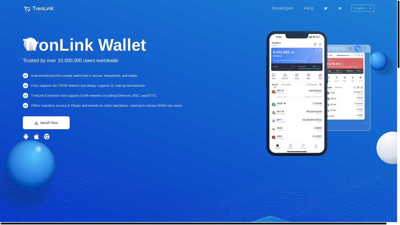 website screenshot of https://tronlink.trading