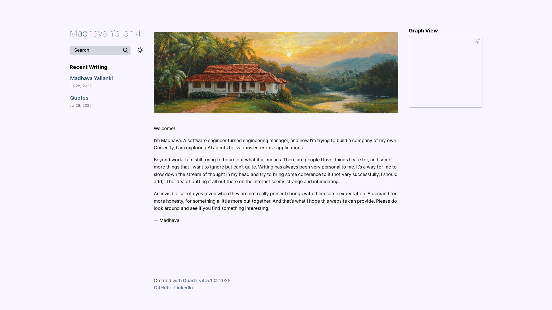 website screenshot of https://madhava.pages.dev/