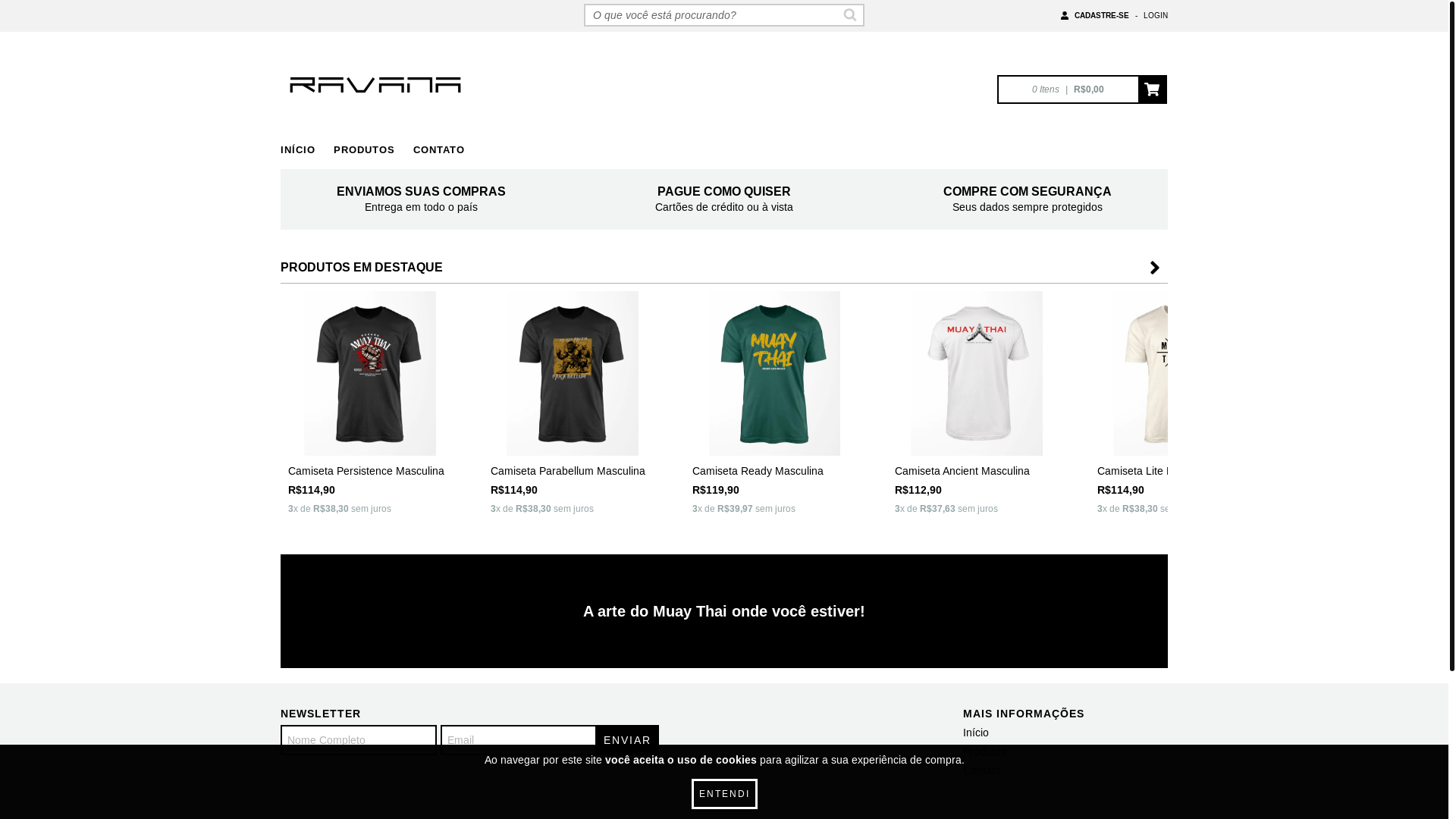 website screenshot of https://ravanawear.com.br/
