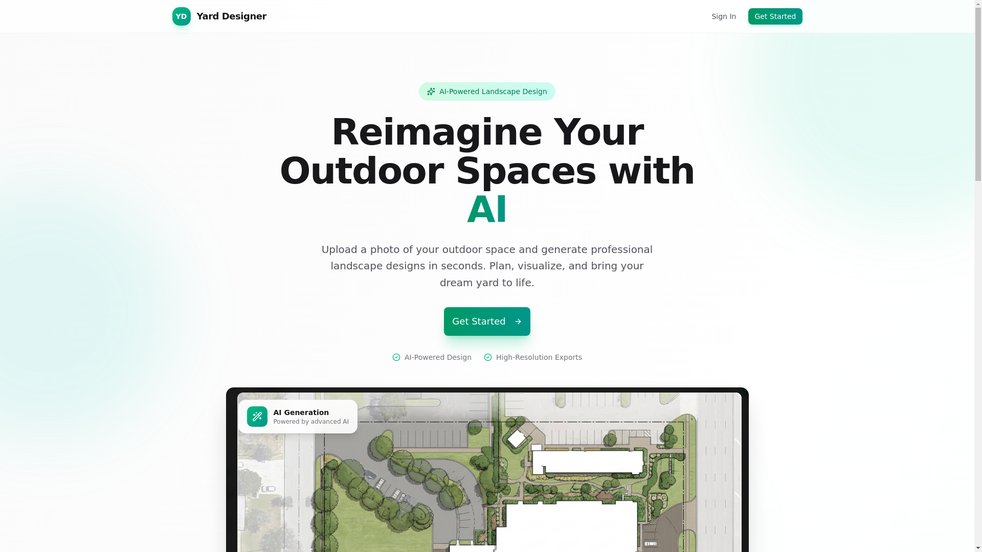 website screenshot of https://yard-designer-frontend.pages.dev/