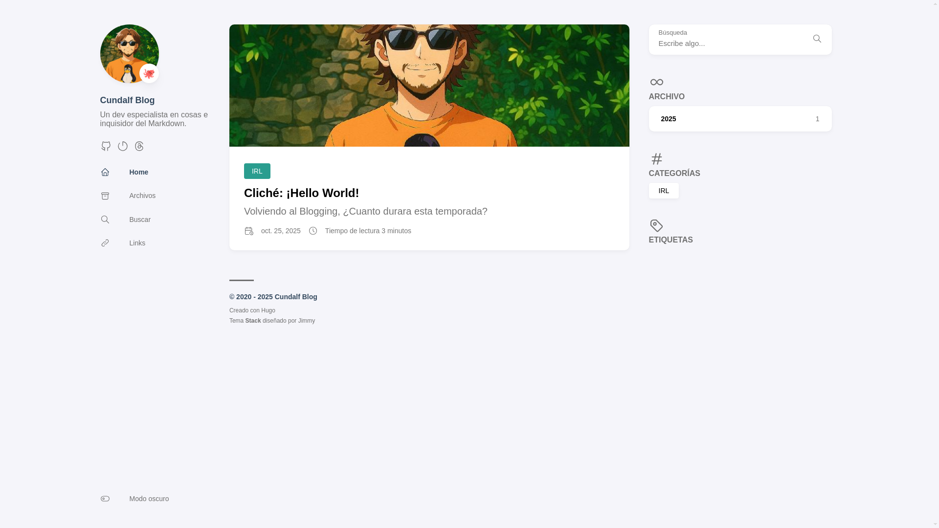 website screenshot of https://cundalf-blog.pages.dev/