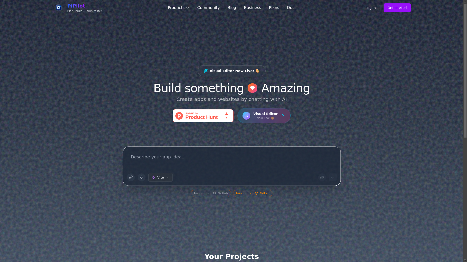 website screenshot of https://pipilot.dev