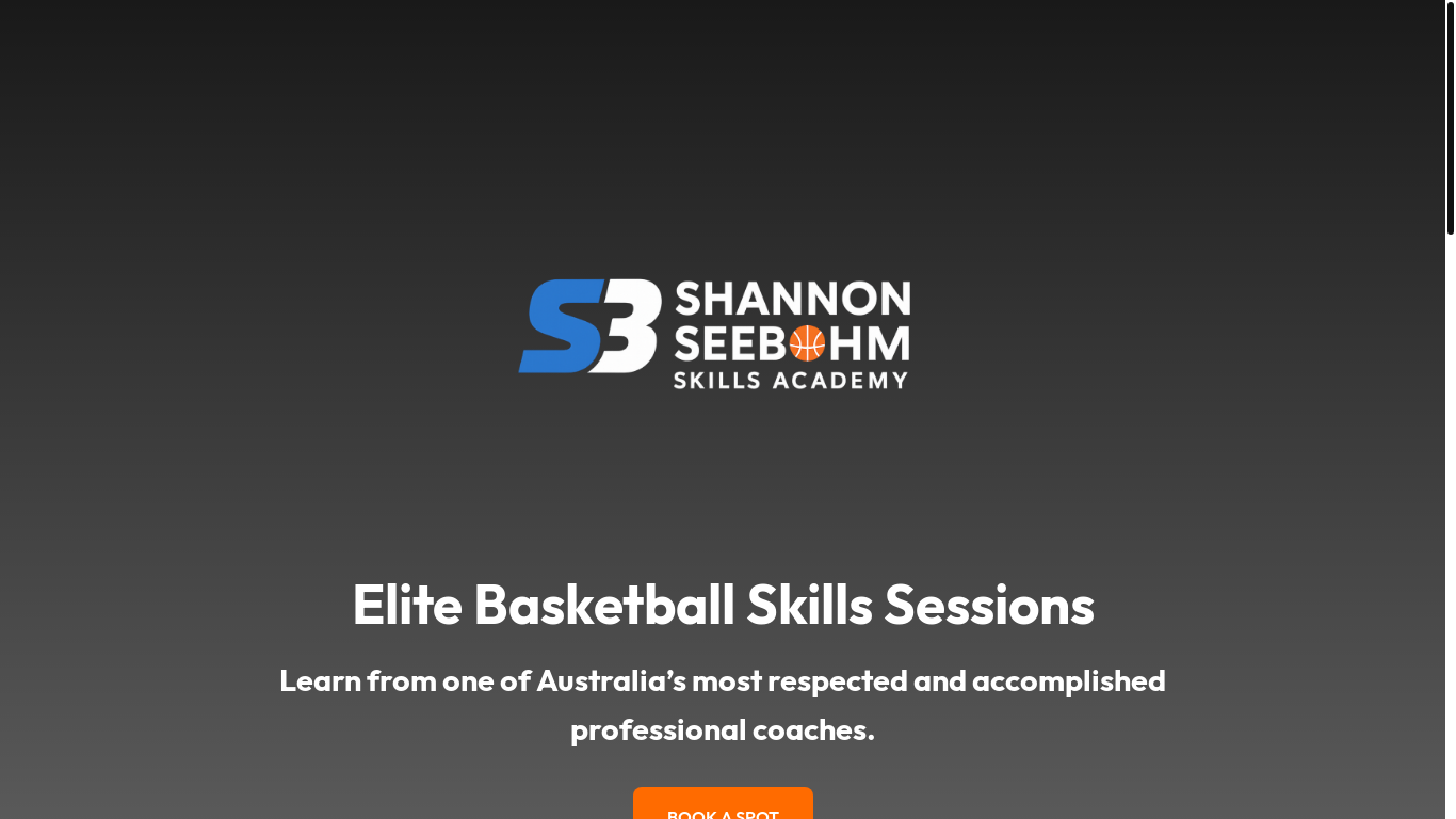 website screenshot of https://s3academybasketball.com/