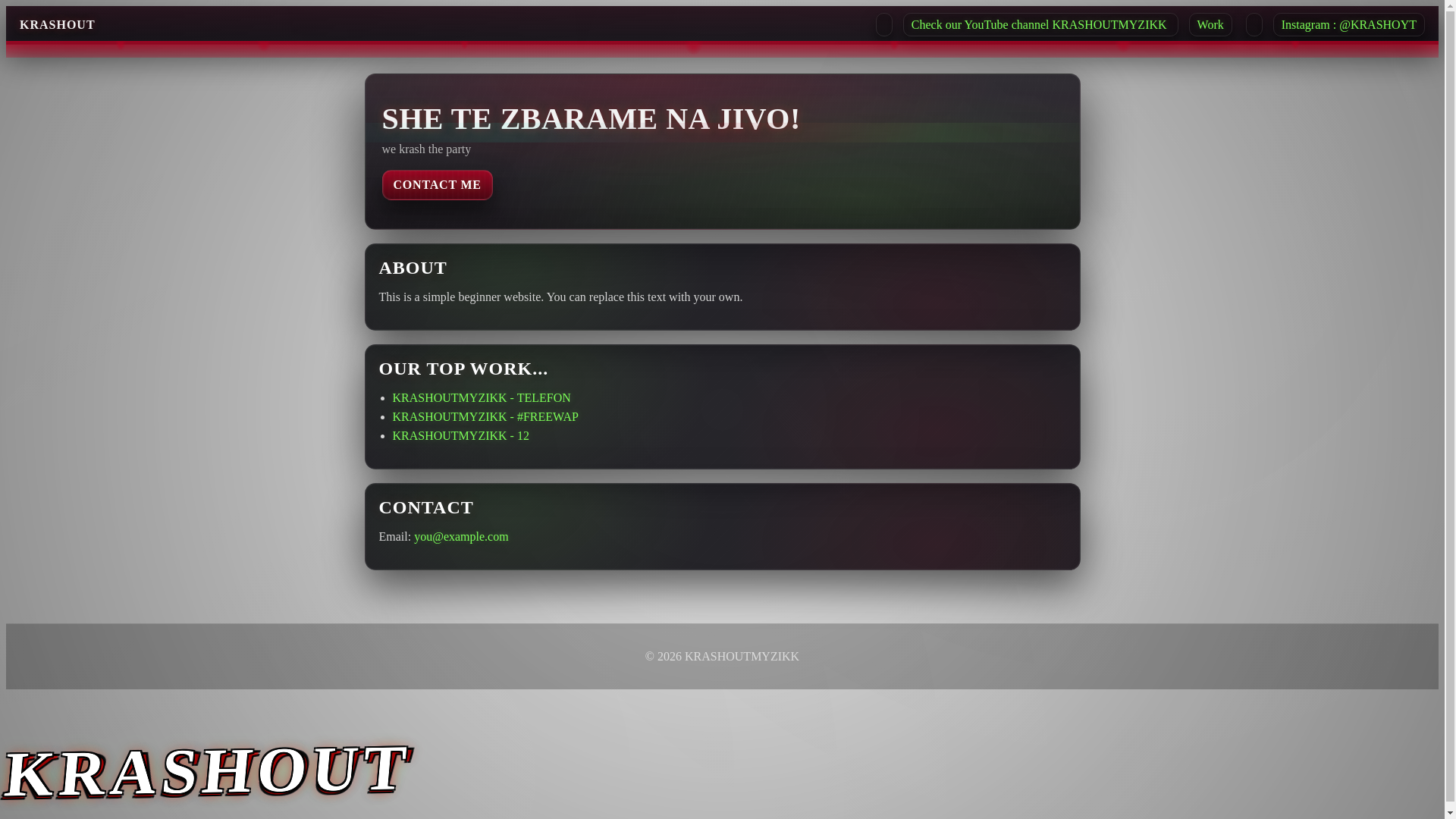 website screenshot of https://krashoutmyzikk.eu/