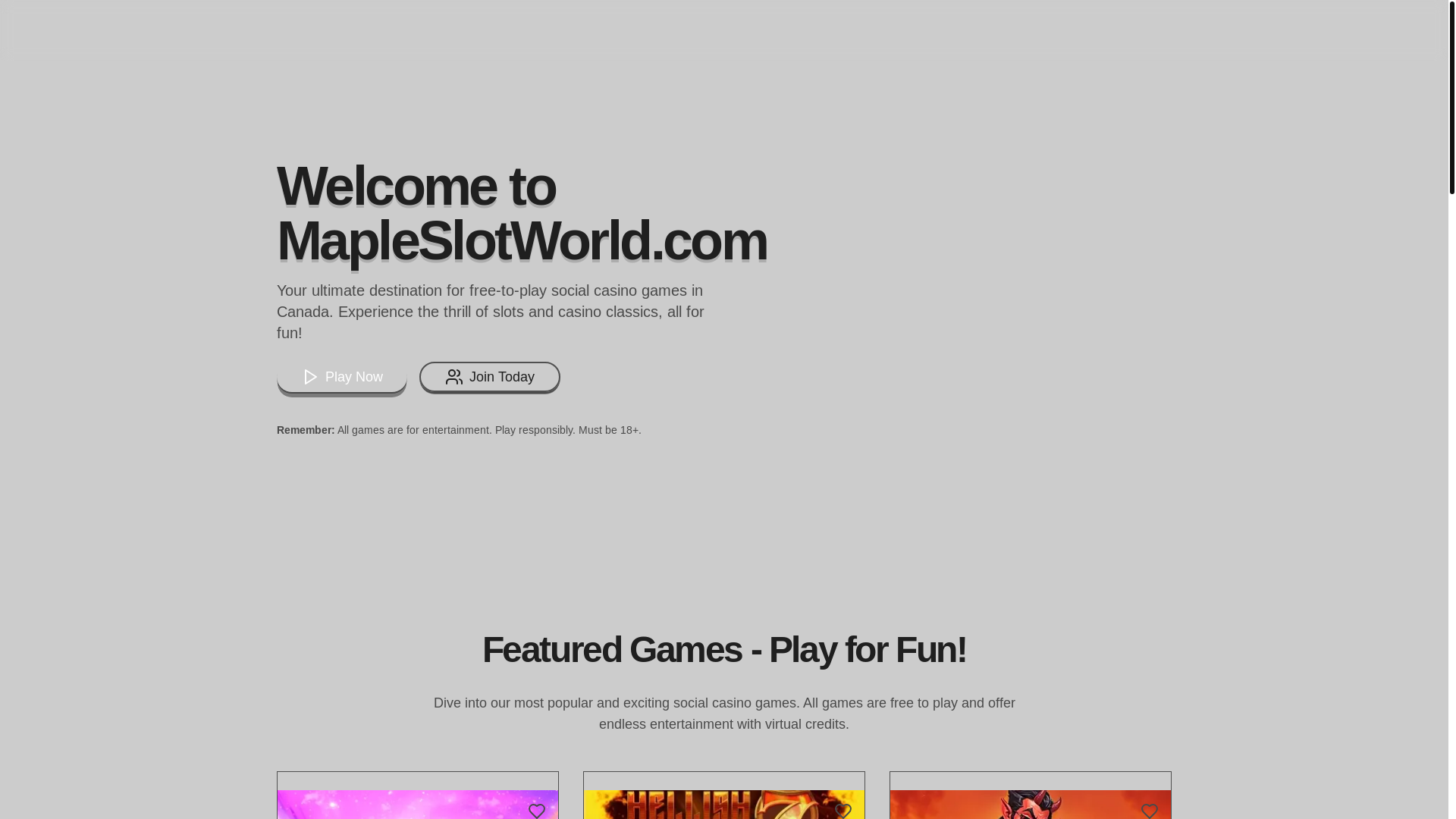 website screenshot of https://mapleslotworld.com/