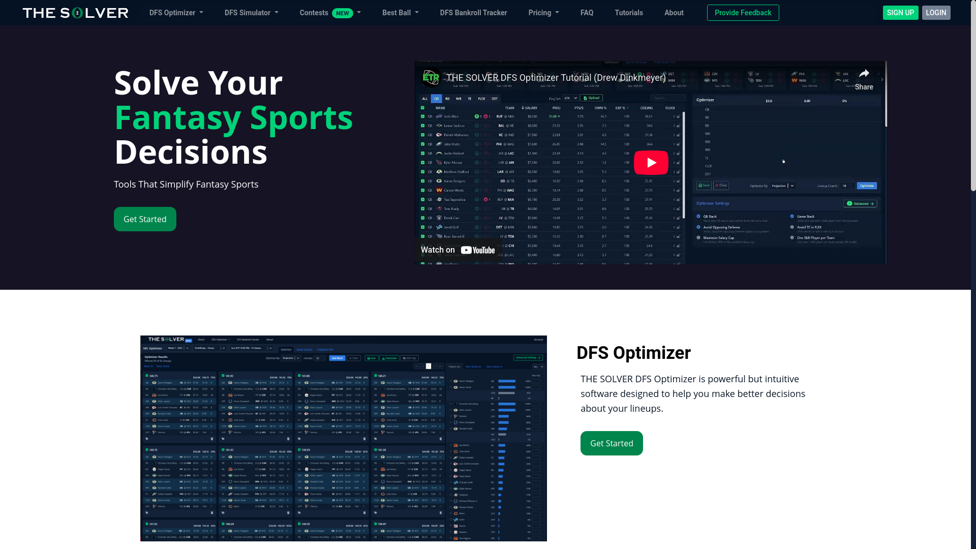 website screenshot of https://www.thesolver.com/