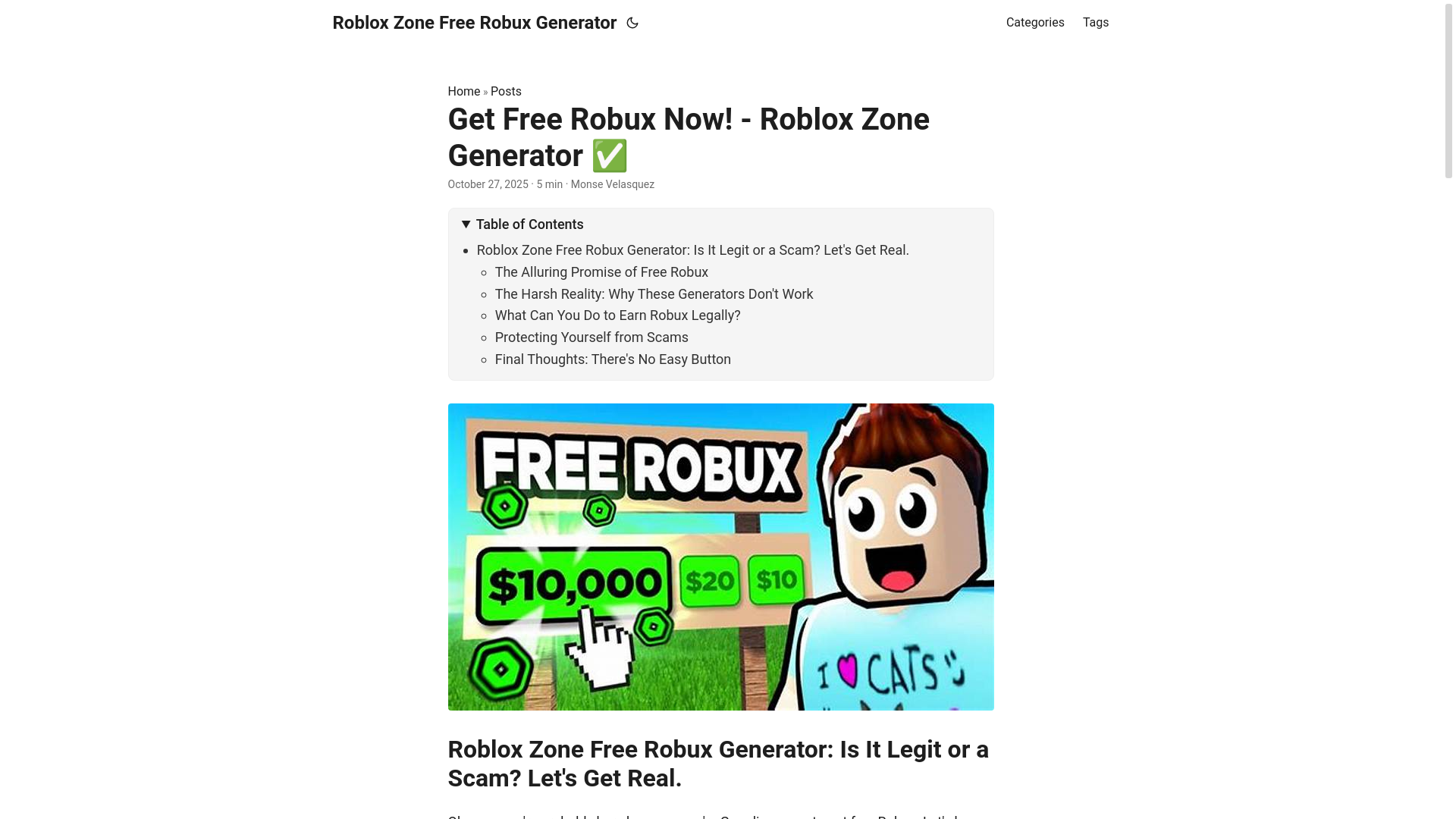 website screenshot of https://roblox-zone-free-robux-generator.pages.dev/