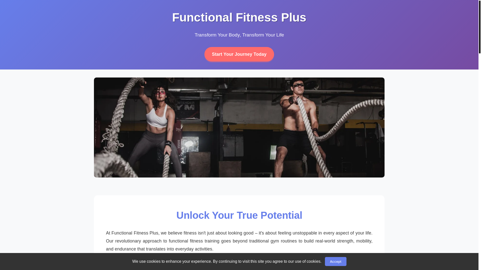 website screenshot of https://functionalfitnessplus.club/