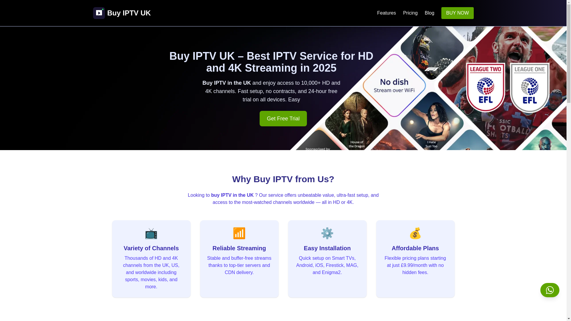 website screenshot of https://thebestiptvuk.uk/