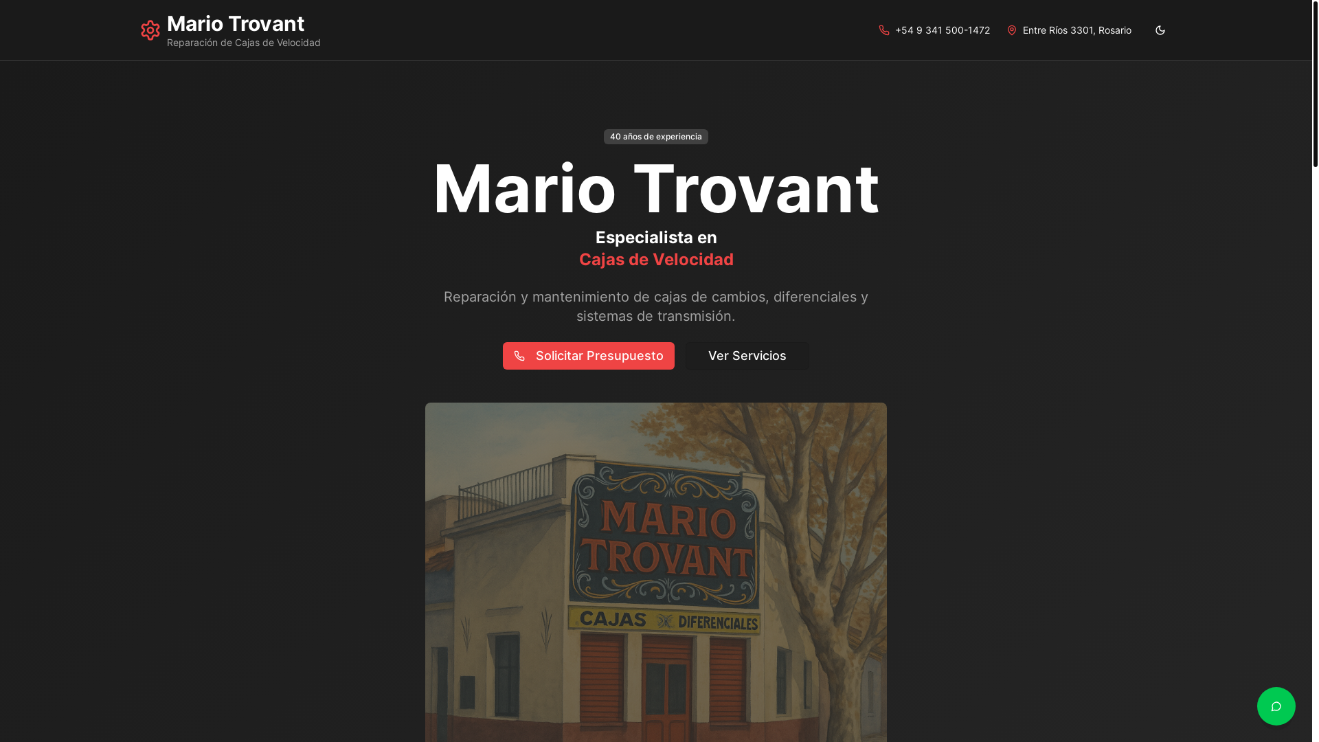 website screenshot of https://mariotrovant.com.ar/