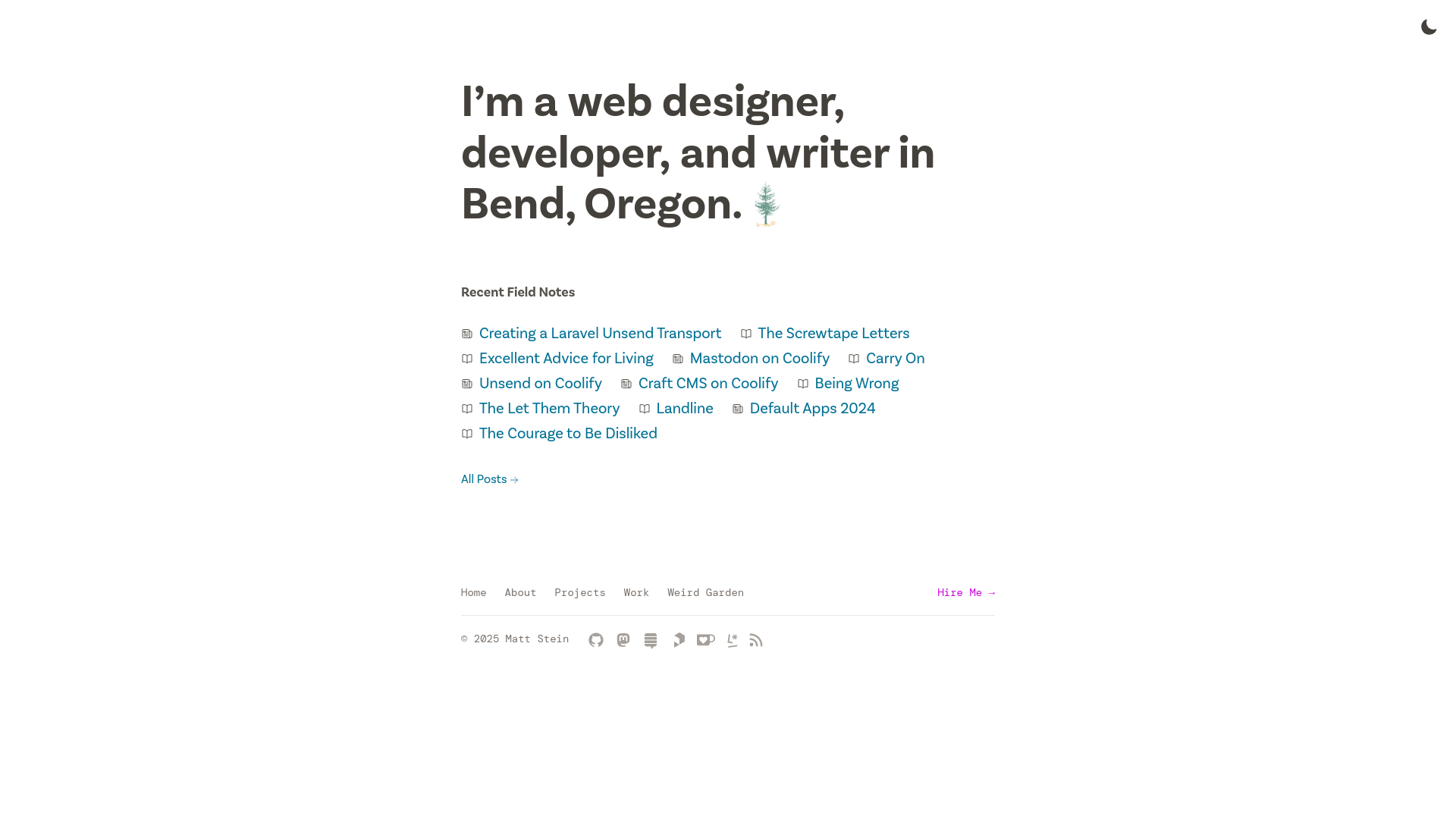 website screenshot of https://mattstein-astro.pages.dev/