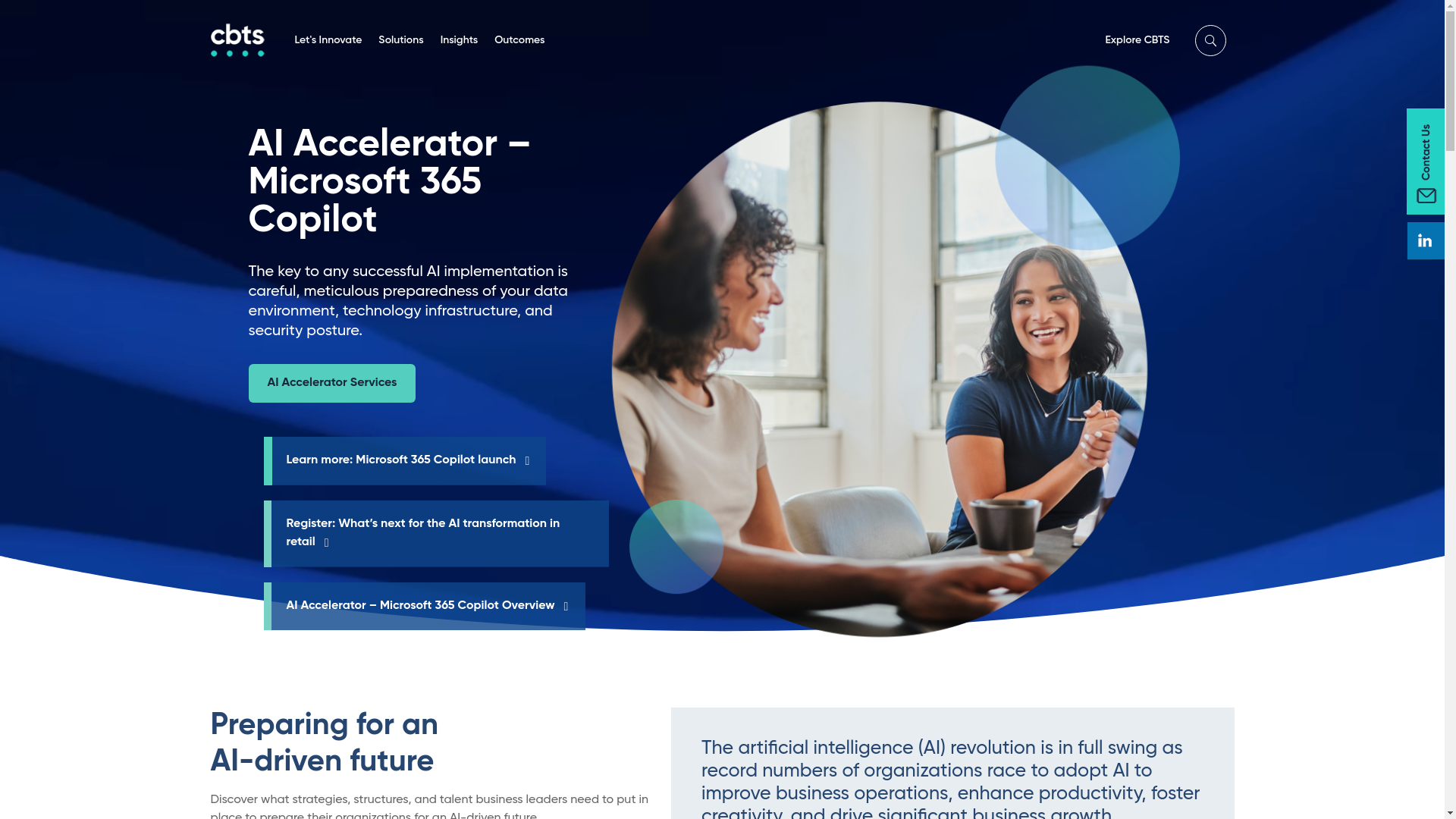 website screenshot of https://cbts.com/