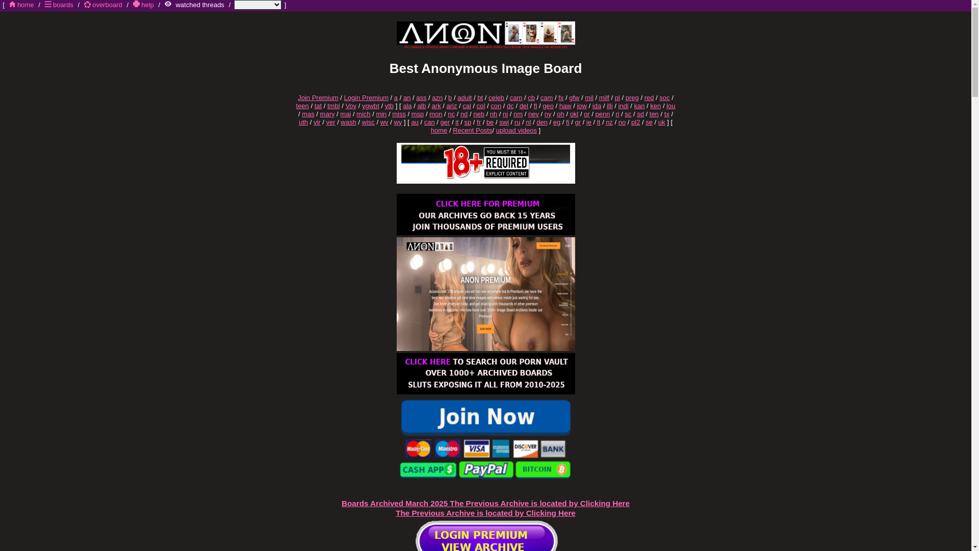 website screenshot of https://boards.anonimages.com/