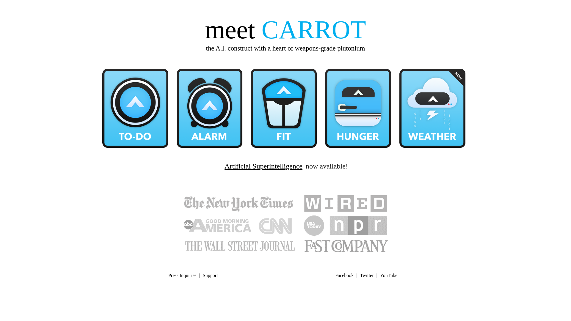 website screenshot of https://meetcarrot.com