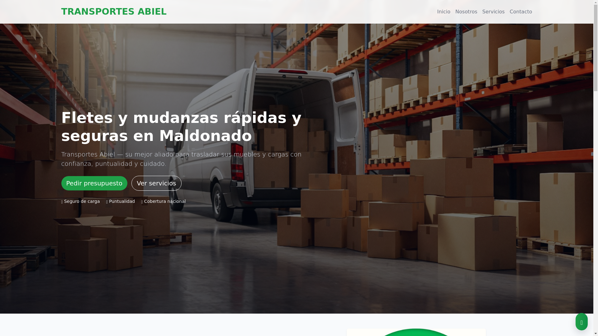 website screenshot of https://transportesabiel.com/