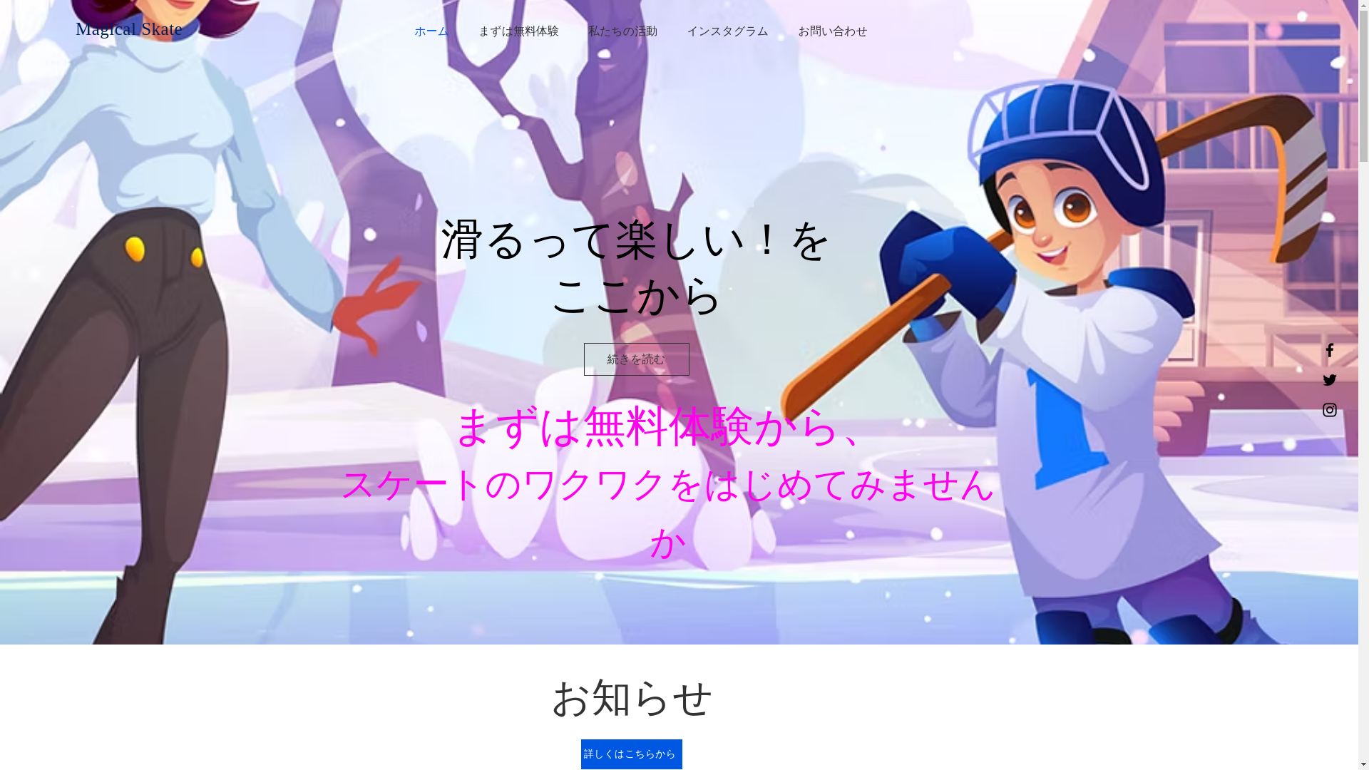 website screenshot of https://magicalskate.com/