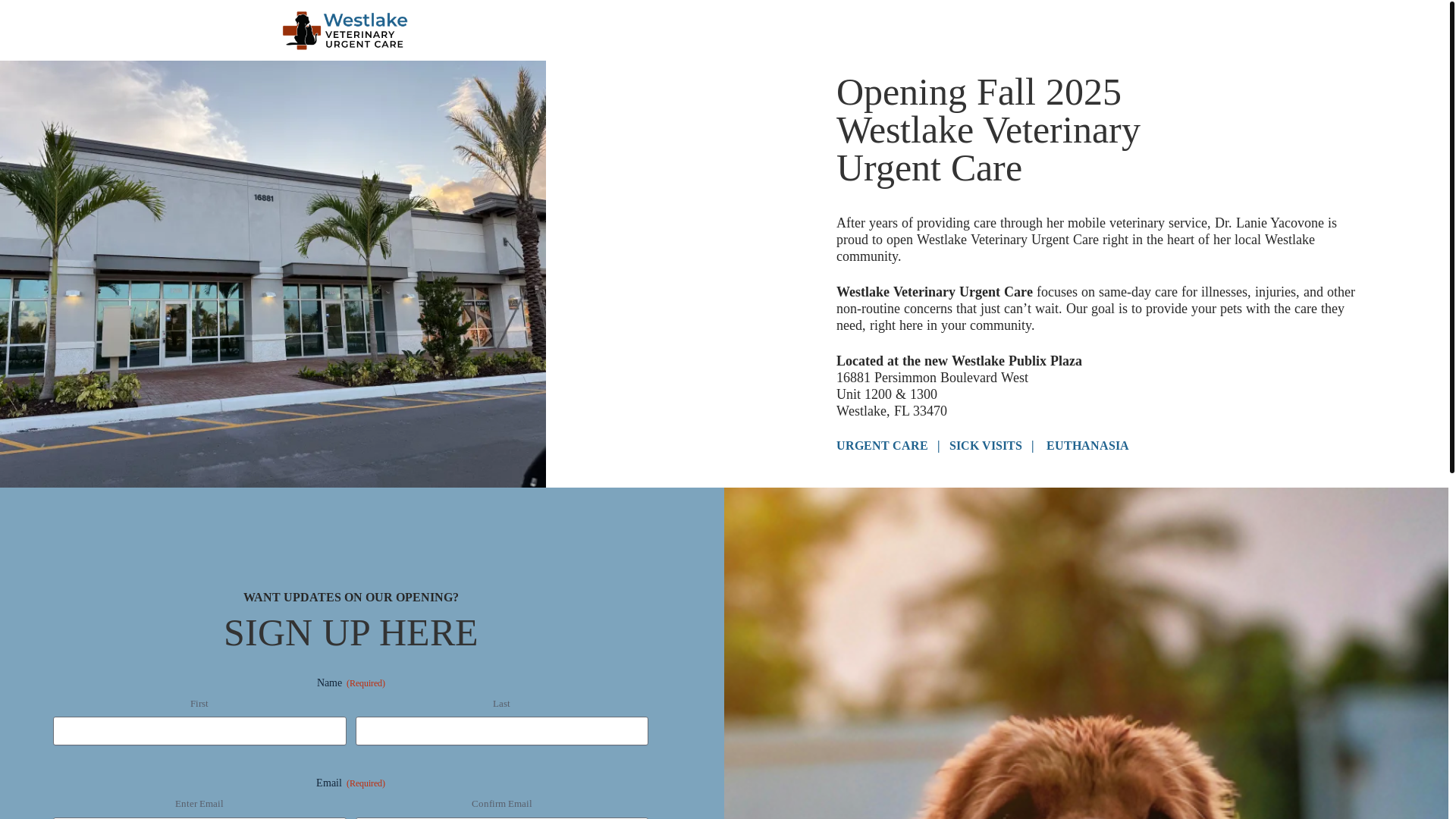 website screenshot of https://westlakeveturgentcare.com/