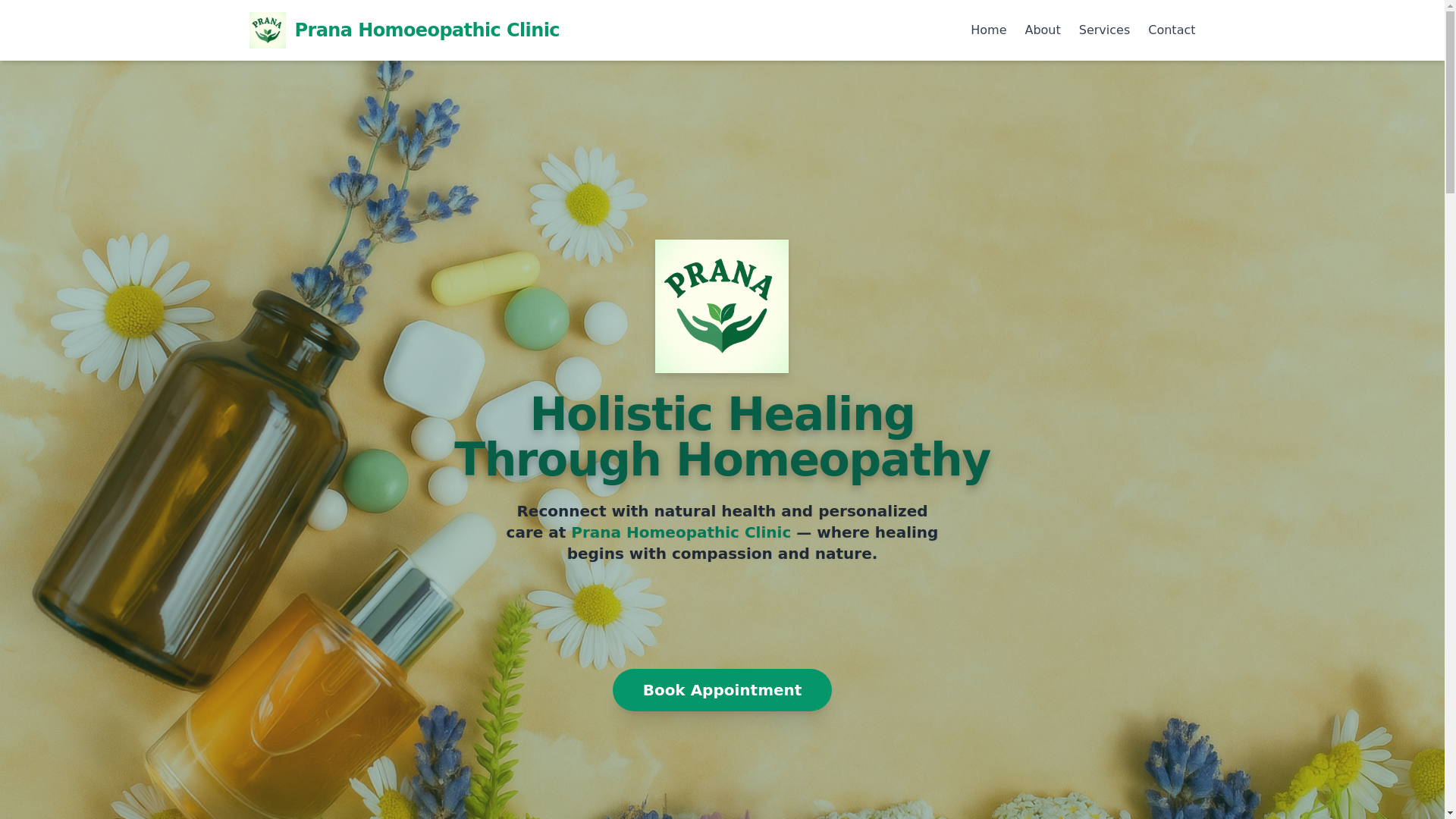 website screenshot of https://pranahomeopathy.com/