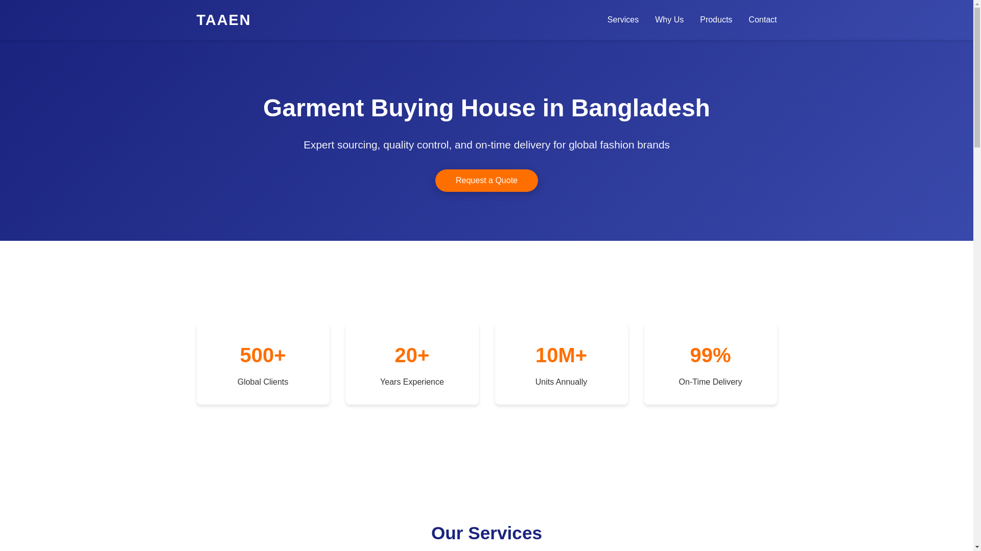 website screenshot of https://taeen.com.bd/