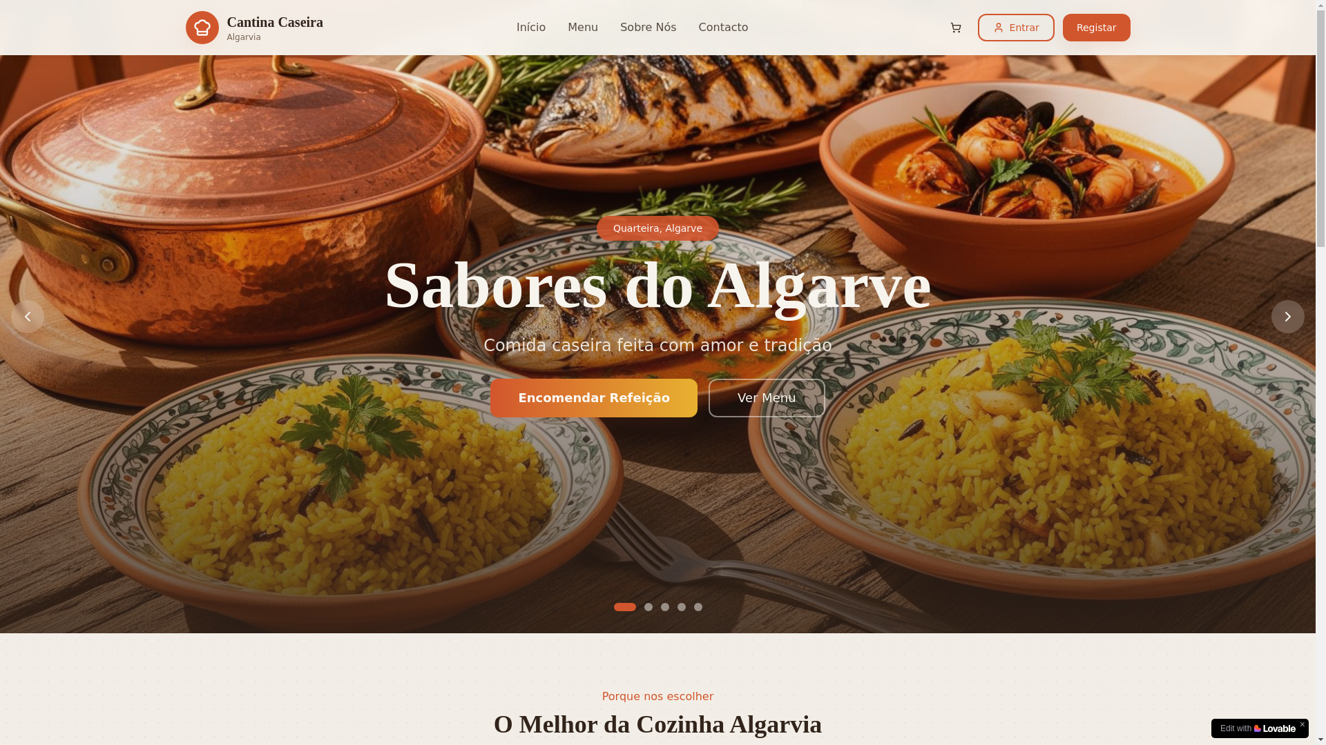 website screenshot of https://cantinacaseiraalgarvia.com/