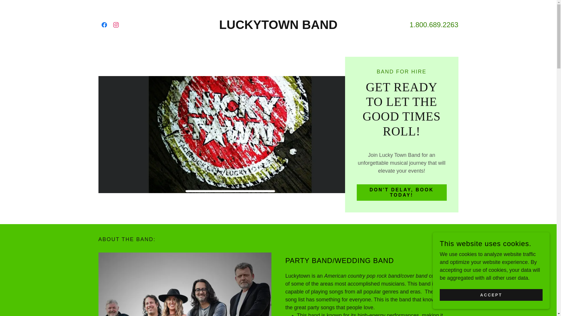 website screenshot of https://luckytown-band.com/
