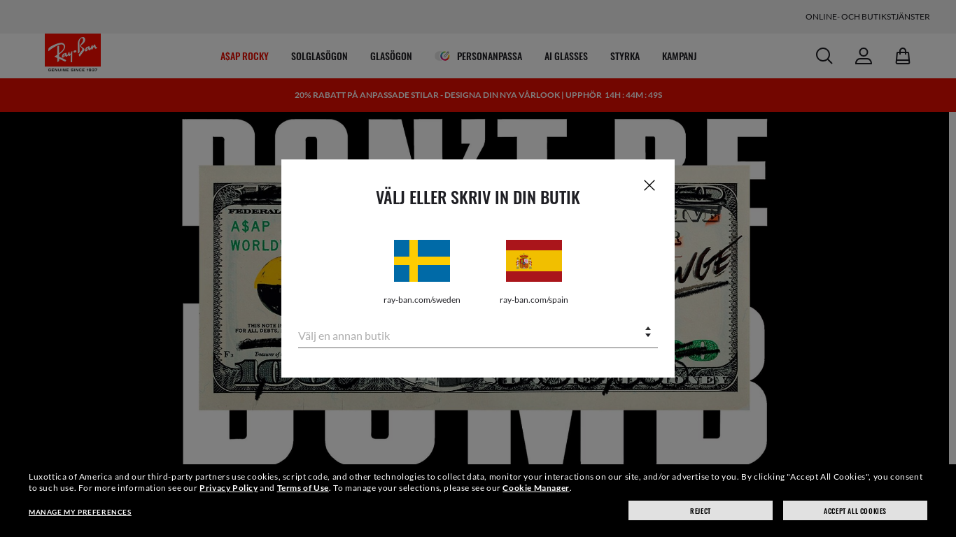 website screenshot of https://www.ray-ban.com/sweden