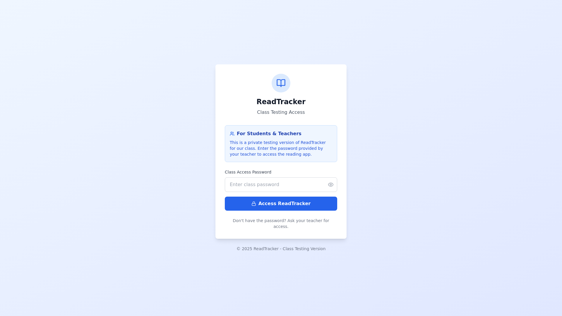 website screenshot of https://readingtracker.net/