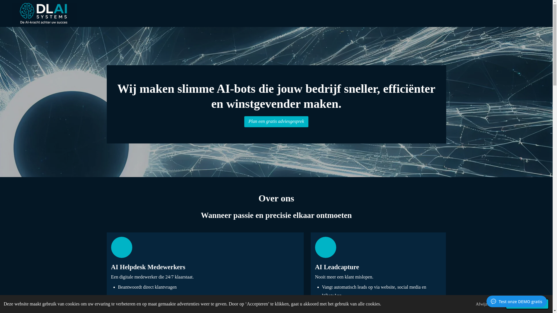 website screenshot of https://dlaisystems.com/