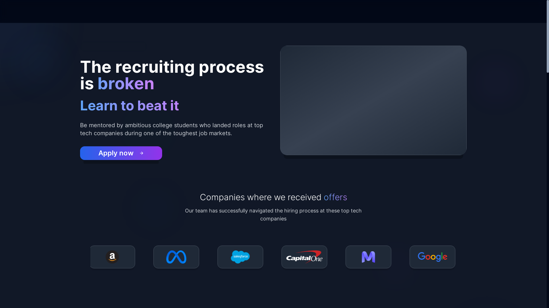 website screenshot of https://landedhq.dev/