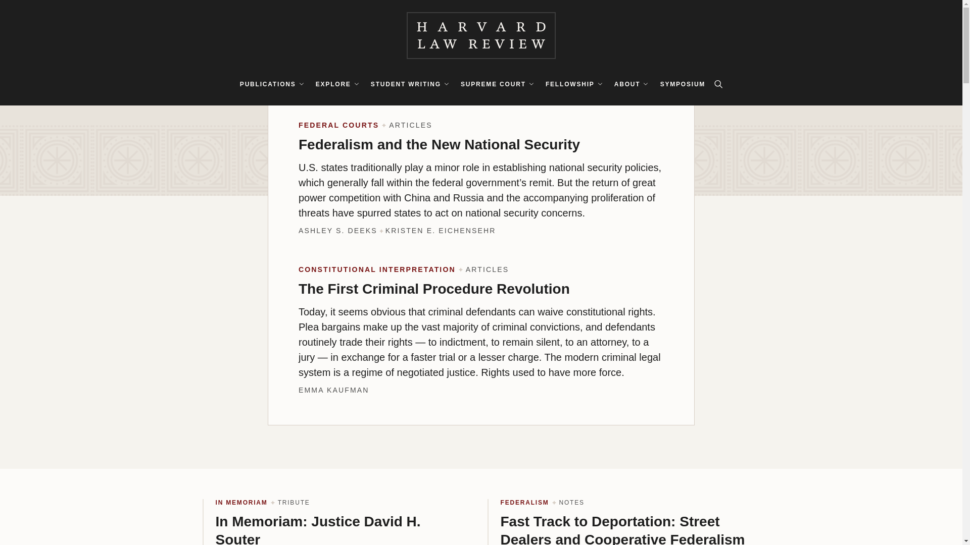 website screenshot of https://harvardlawreview.org/