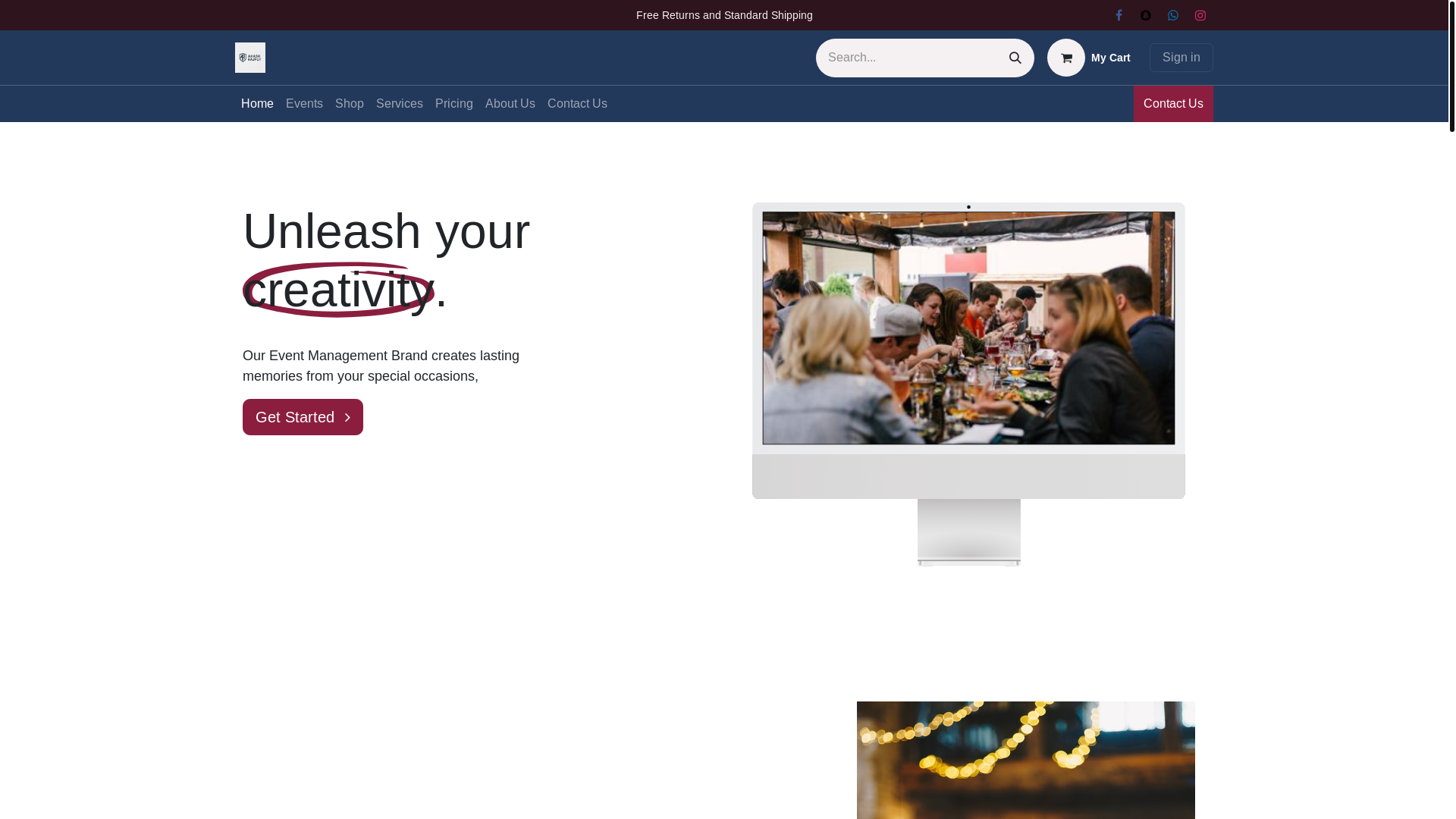website screenshot of https://eventcrafts.org/
