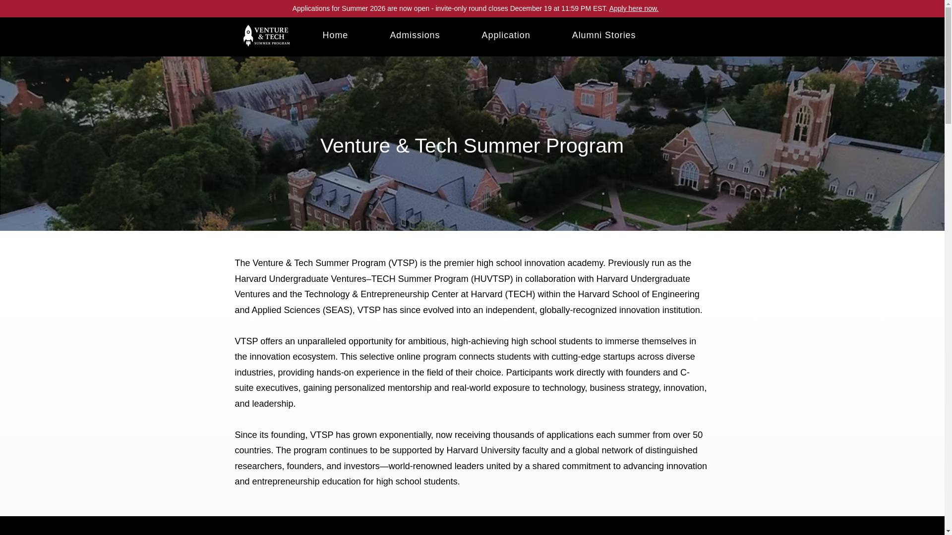 website screenshot of https://vtsummerprogram.org/