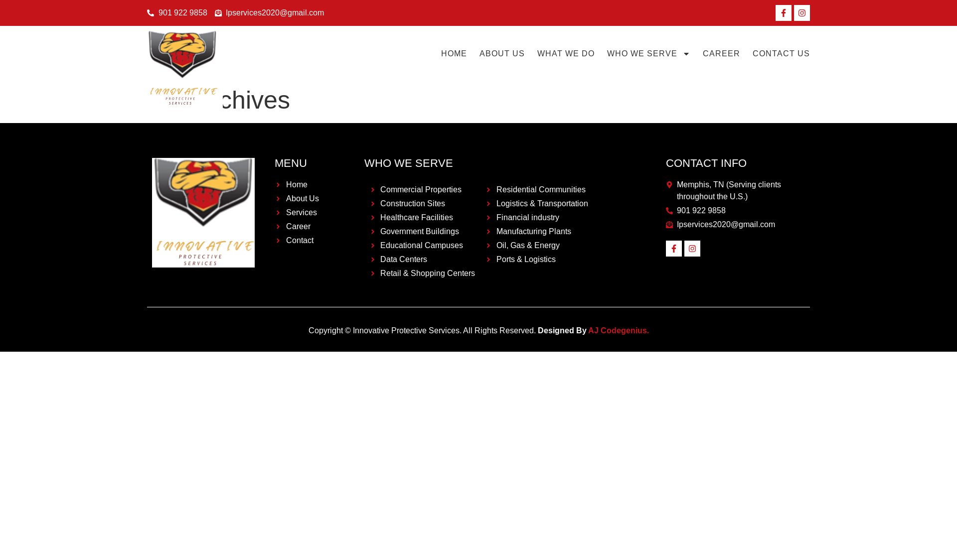 website screenshot of https://innovativeprotectiveservices.com/
