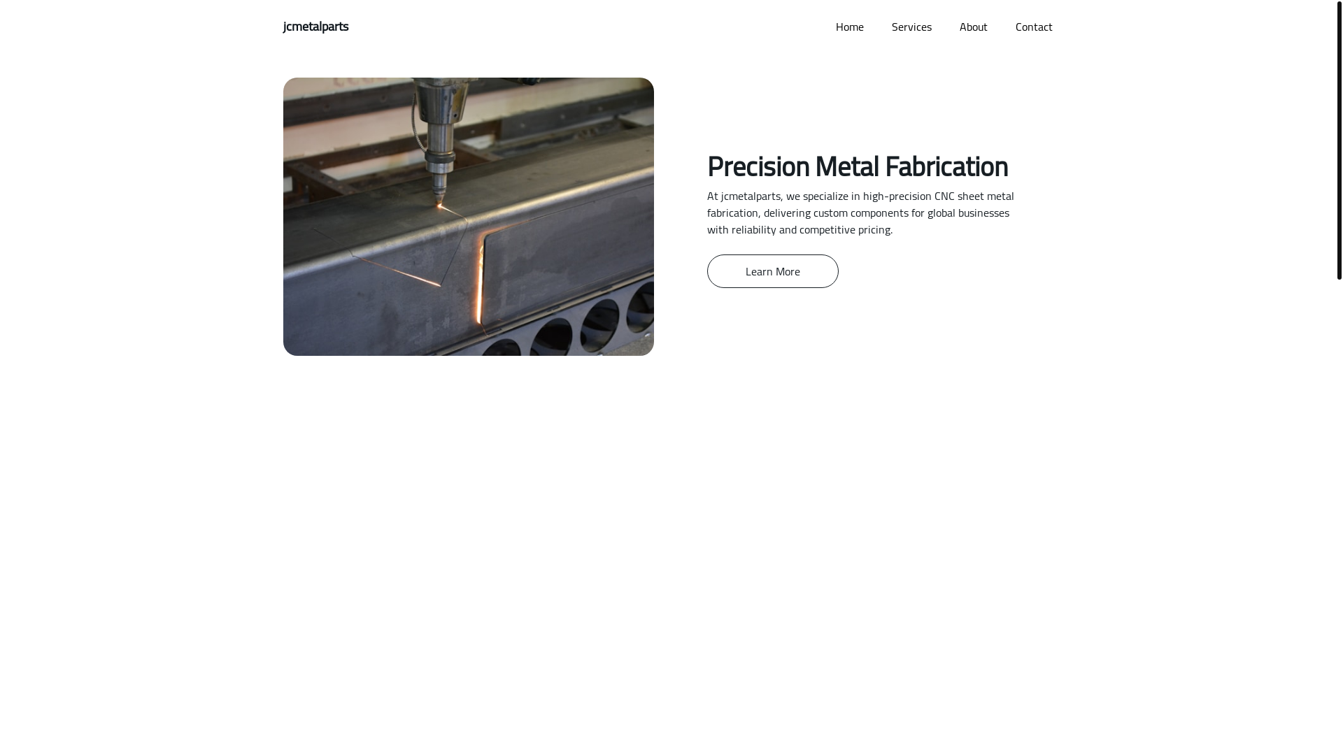 website screenshot of https://jcmetalparts.com/