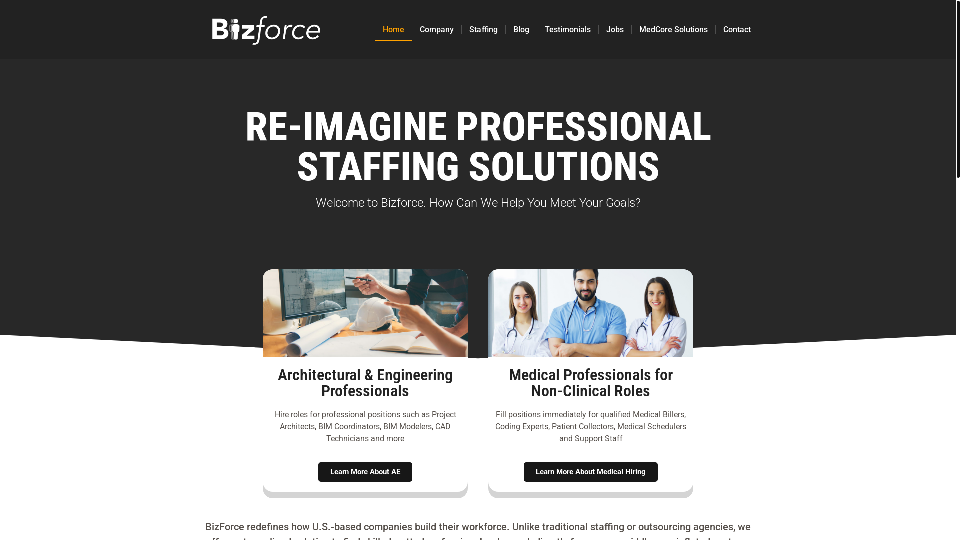 website screenshot of https://connectbizforcegrp.com/