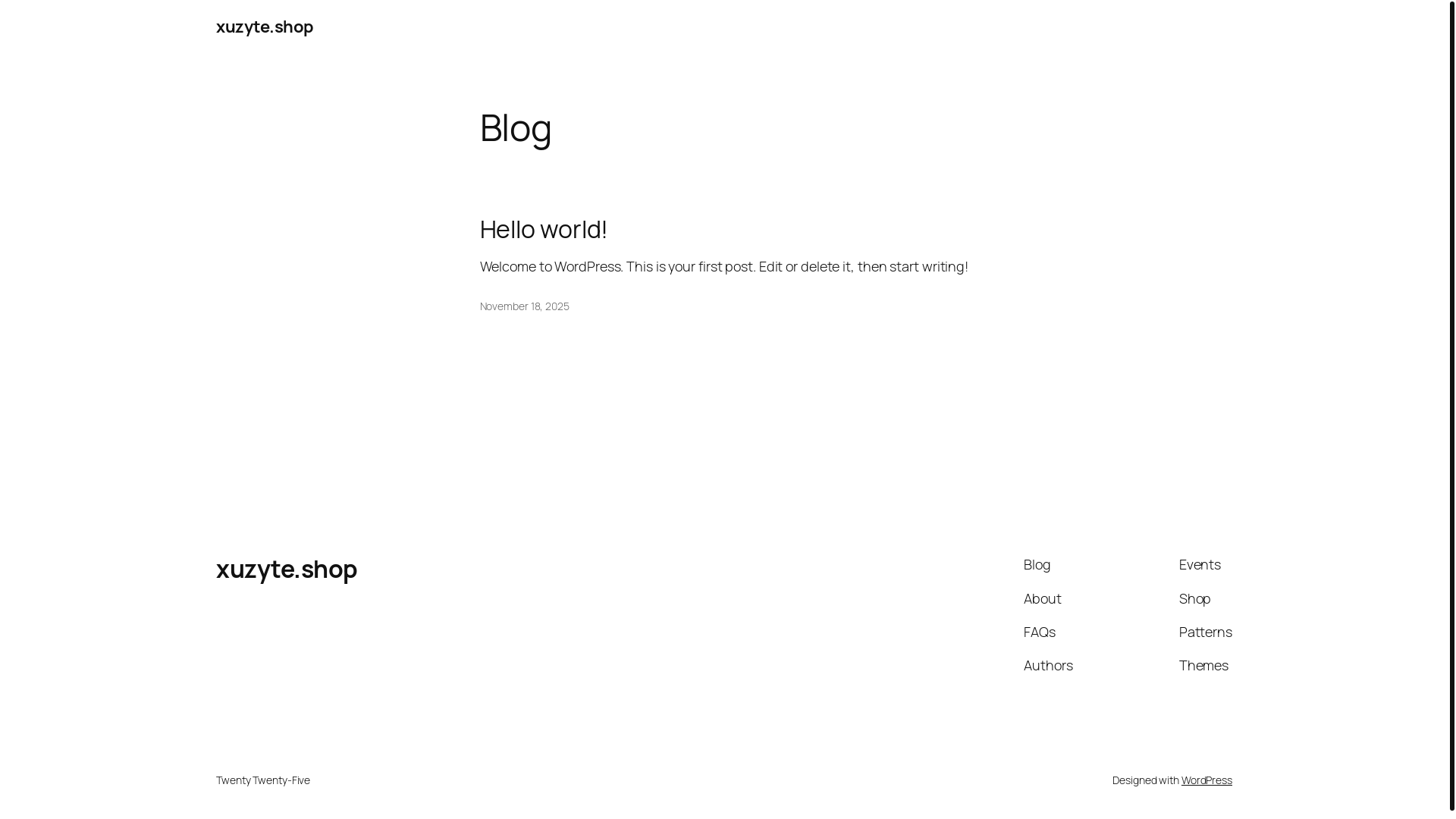 website screenshot of https://xuzyte.shop/
