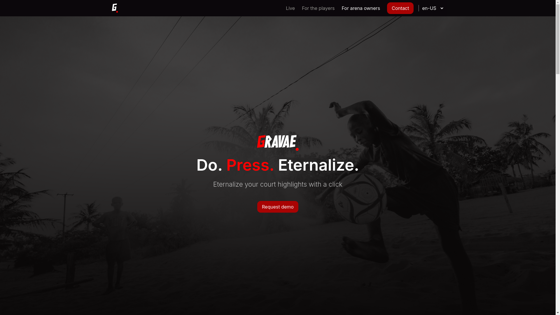 website screenshot of https://gravae.io/
