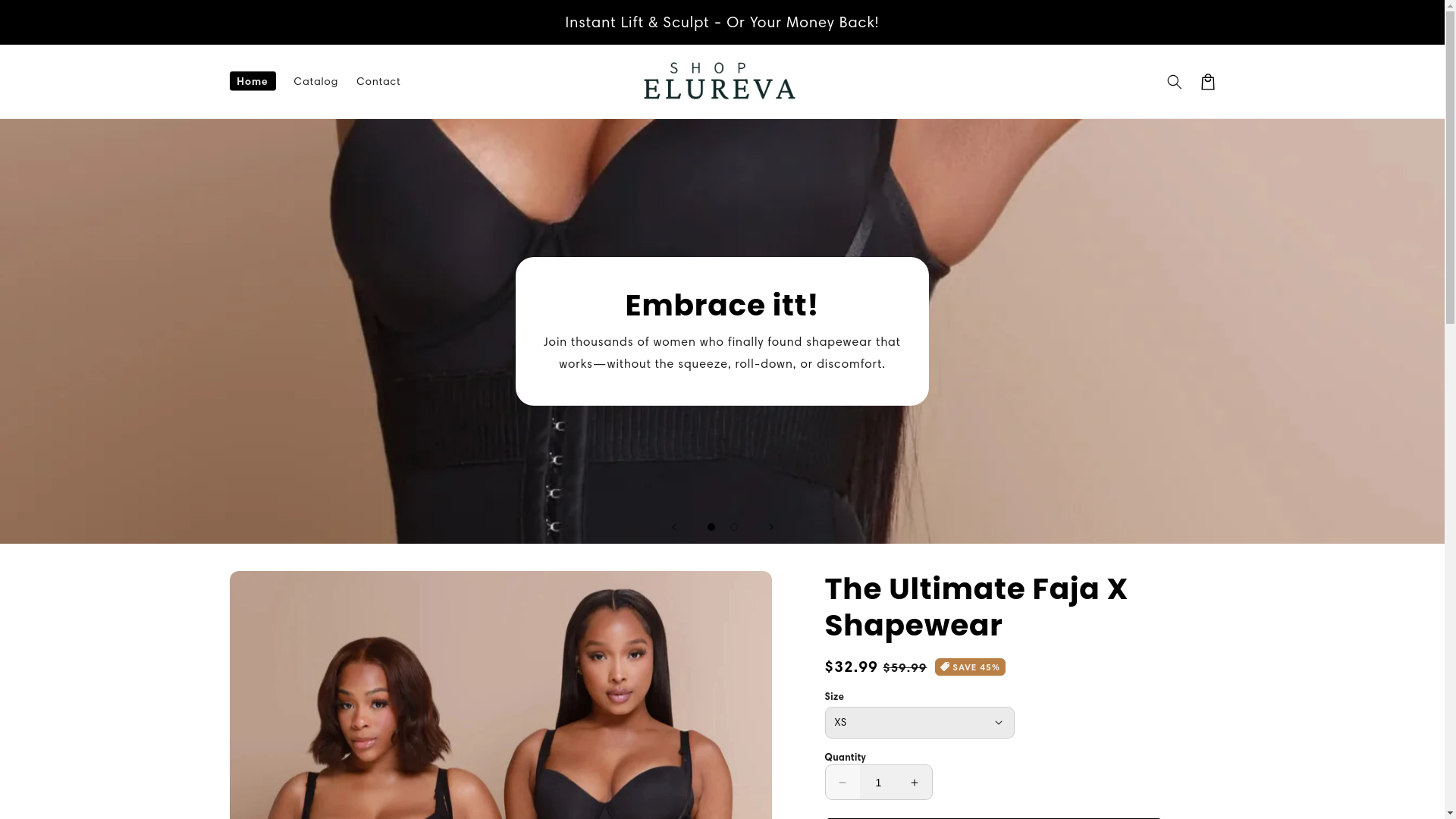 website screenshot of https://shopelureva.com/