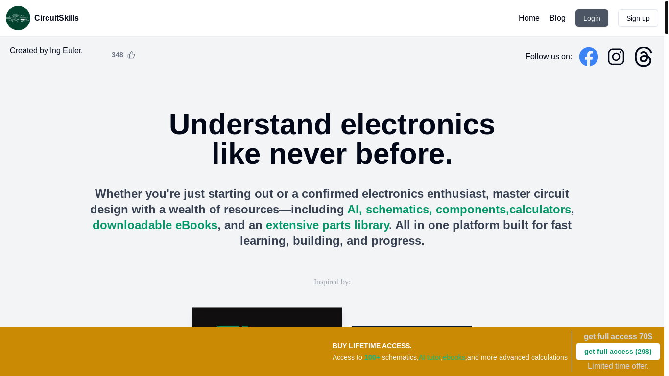 website screenshot of https://circuitskills.app/