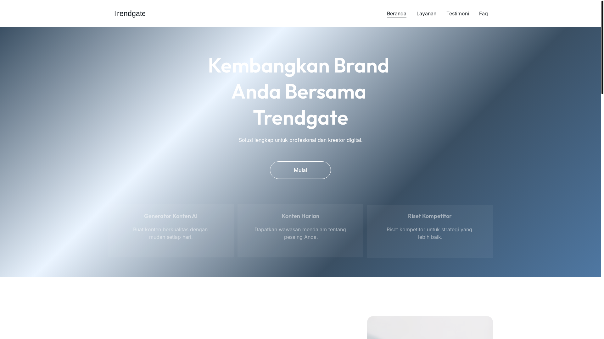 website screenshot of https://trendgate.id/