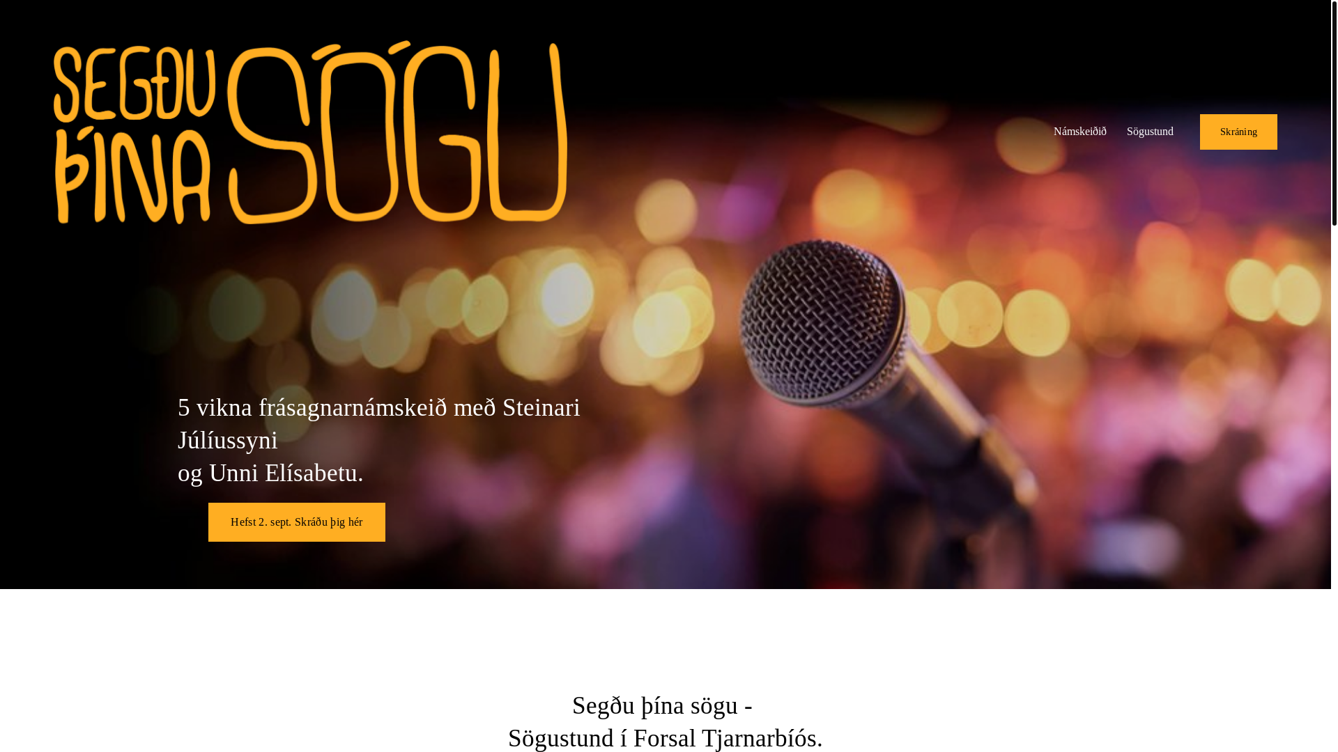 website screenshot of https://segduthinasogu.is/