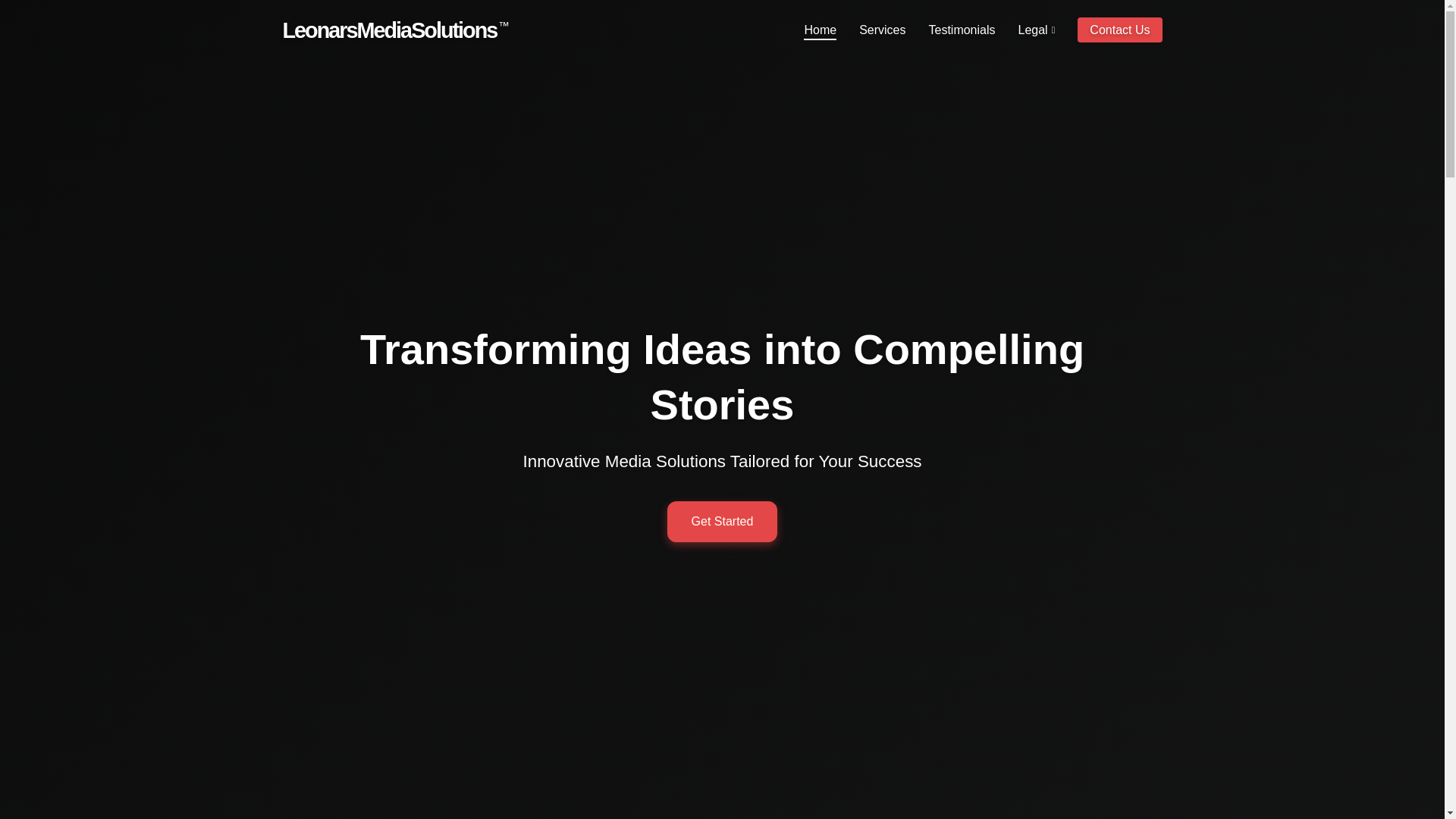 website screenshot of https://leonarsmediasolutions.com/